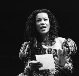 Portrait of Nina Sosanya as Rosaline, Love's Labour's Lost, Roytal Shakespeare Company, Courtyard Theatre, 2008